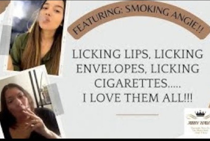 Licking Lips, Licking Envelopes, Licking Cigarettes, I Love Them All! Featuring Smoking Angie!! https://t<a href="/tag/clip"class="tags"><span>#clip</span></a>