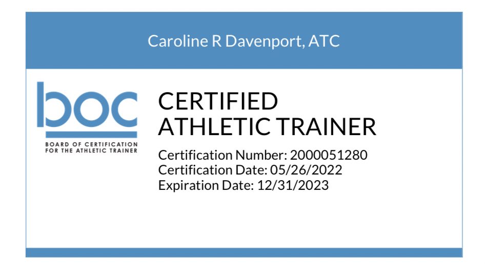 Caroline Davenport, N.H. LAT, ATC tweet media