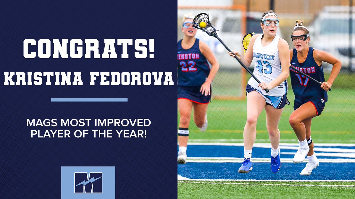 Magnificat is proud to recognize Sophomore Middie Kristina Fedorova with their Most Improved Player of the Year Award!