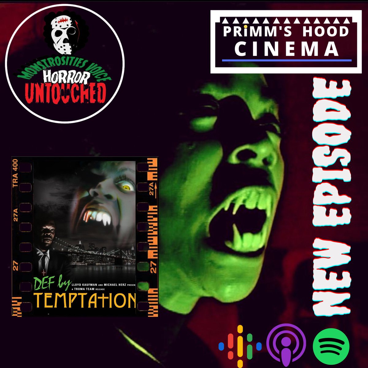 Welcome to Season 5 ! We are back and better than ever and so very happy to be chatting with none other than Moses Primm of Primms Hood Cinema. @moses_primm 
We got a chance to discuss the 1990 Troma Entertainment film "Def By Temptation". STREAMING ON ALL PODCAST PLATFORMS NOW