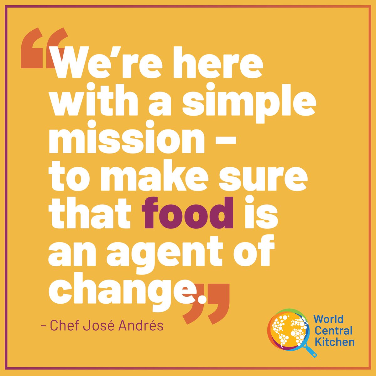 WCKitchen's tweet image. “We’re here with a simple mission – to make sure that food is an agent of change.”- @chefjoseandres 
 
#WeFeedPeople #WeFeedPeopleWatchParty