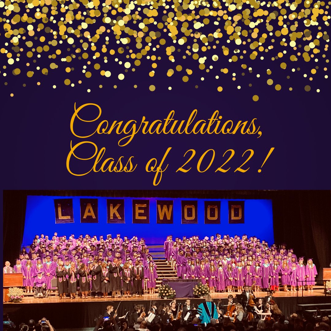 Class of 2022, you did it!!!! Wishing you the best as you go out and make your mark in the world! <a href="/LkwdSupt/">LKWDSupt</a> <a href="/Lkwd_LHS/">Lakewood High School</a> 💜💛