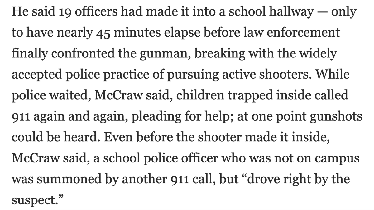 markberman's tweet photo. The latest official account of the police response to the Uvalde shooting lays out a series of missteps, inexplicable decisions and utterly morbid details. I've covered a lot of mass violence over the years. I can't recall seeing something quite like this

https://t.co/kJBEp8MKVe https://t.co/T9VHovyX65