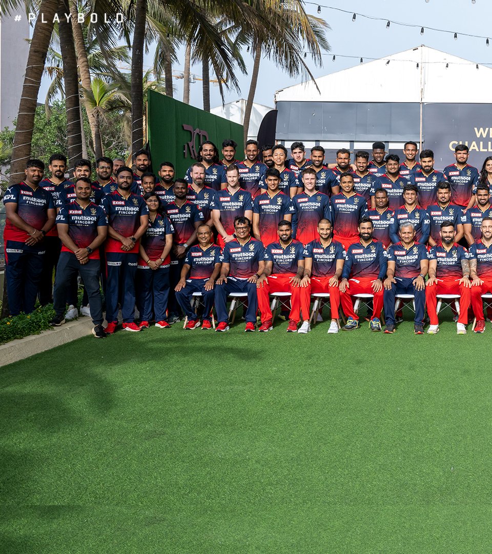 RCBTweets's tweet photo. A team that stood by each other through thick and thin over the last 2️⃣ months. ❤️ 

We will cherish every moment spent together and we can’t wait to get back together next year. 🙌🏻

#PlayBold #WeAreChallengers #IPL2022 #RCB  #ನಮ್ಮRCB https://t.co/ieRQDyqAMt