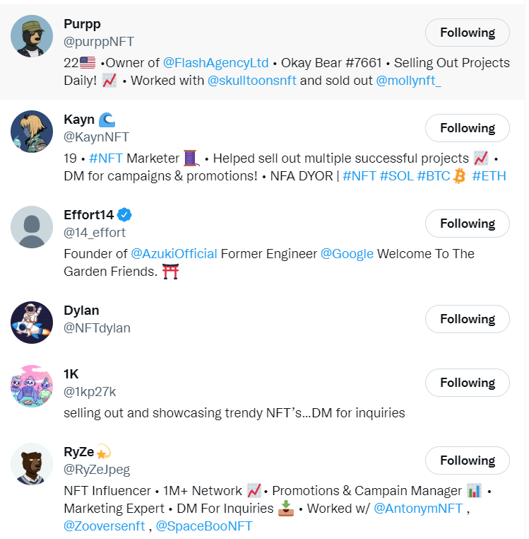 glithchy's tweet image. i logged back in on twitter after months of inactivity and suddenly i follow hundreds of nft trash. literally fuck this. there's almost a hundred of them i think. i secured back my account but unfollowing each of them will take so long.

but ye nfts are such a legitimate business