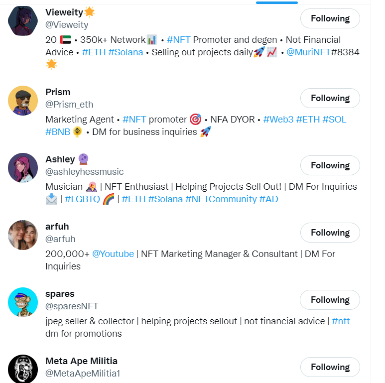 glithchy's tweet image. i logged back in on twitter after months of inactivity and suddenly i follow hundreds of nft trash. literally fuck this. there's almost a hundred of them i think. i secured back my account but unfollowing each of them will take so long.

but ye nfts are such a legitimate business