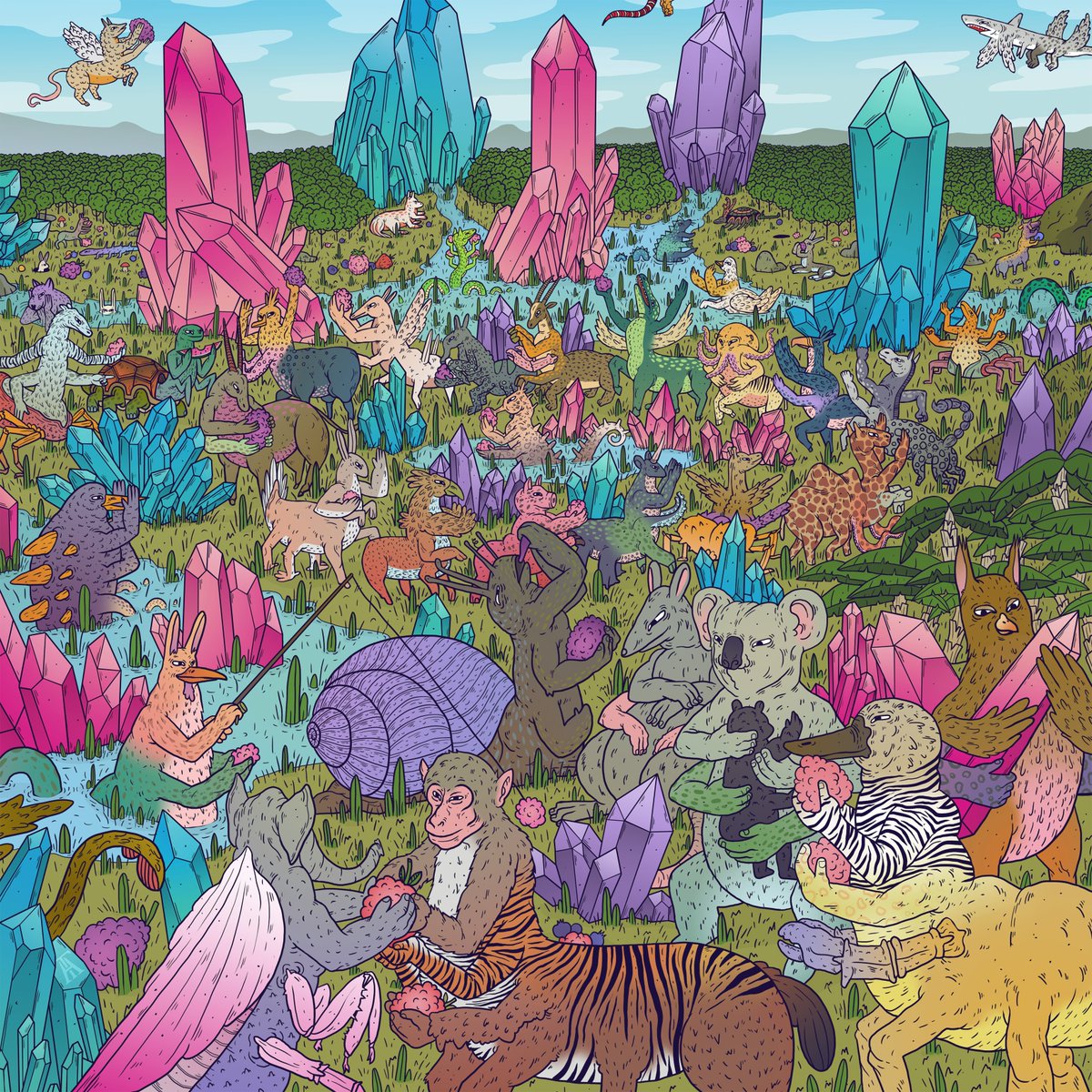 SharpBubbled's tweet photo. "The Garden of Chimera Delights" on sale @opensea at 0.025 ETH!

Derivative of lovely @chimerapillars and inspired by Hieronymus Bosch's "The Garden of Earthly Delights"

https://t.co/Zh9ilihTpB

#chimerapillars #nftcommunity #toddlerpillars #opensea #nftart #illustration # https://t.co/rZ8OKXNDM3