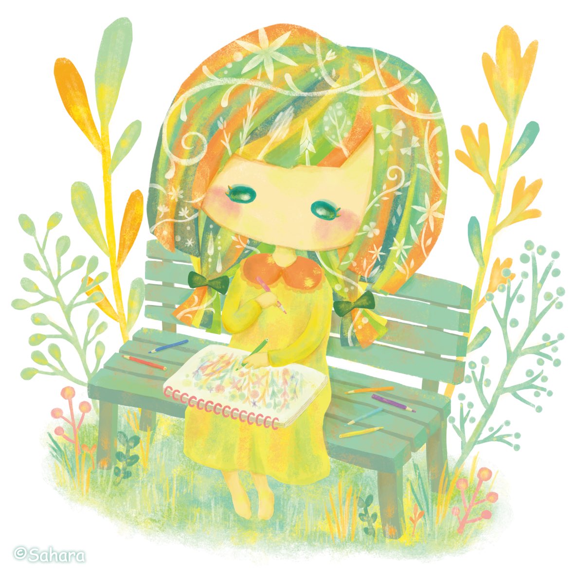 saha_shr's tweet photo. 自然の中でのんびり絵を描きたいです🌱
#イラスト #イラストレーション #illust 
https://t.co/lWM7yEGMoM https://t.co/BcGPbEwEly