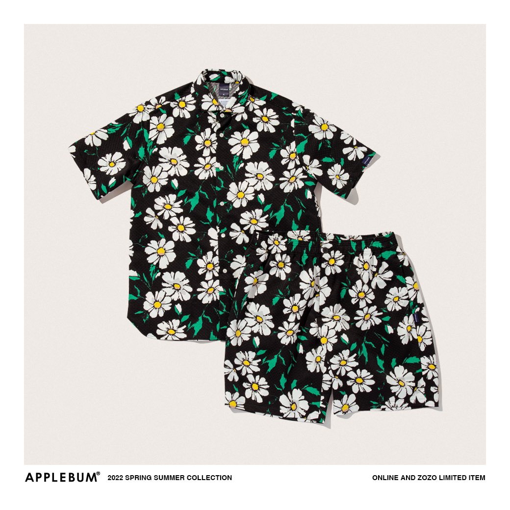 APPLEBUM_TOKYO's tweet photo. 2022 SPRING SUMMER
"Flower" S/S Shirts &amp; Short Pants
━━━━━━━━━━━
ポップな花柄が特徴的な半袖シャツとショートパンツ。
BlackカラーはAPPLEBUM ONLINE STOREとZOZO APPLEBUM SHOP限定カラーとなります。

▼商品ページ
https://t.co/se4zrVSDzW https://t.co/qU6z2Dn4uL