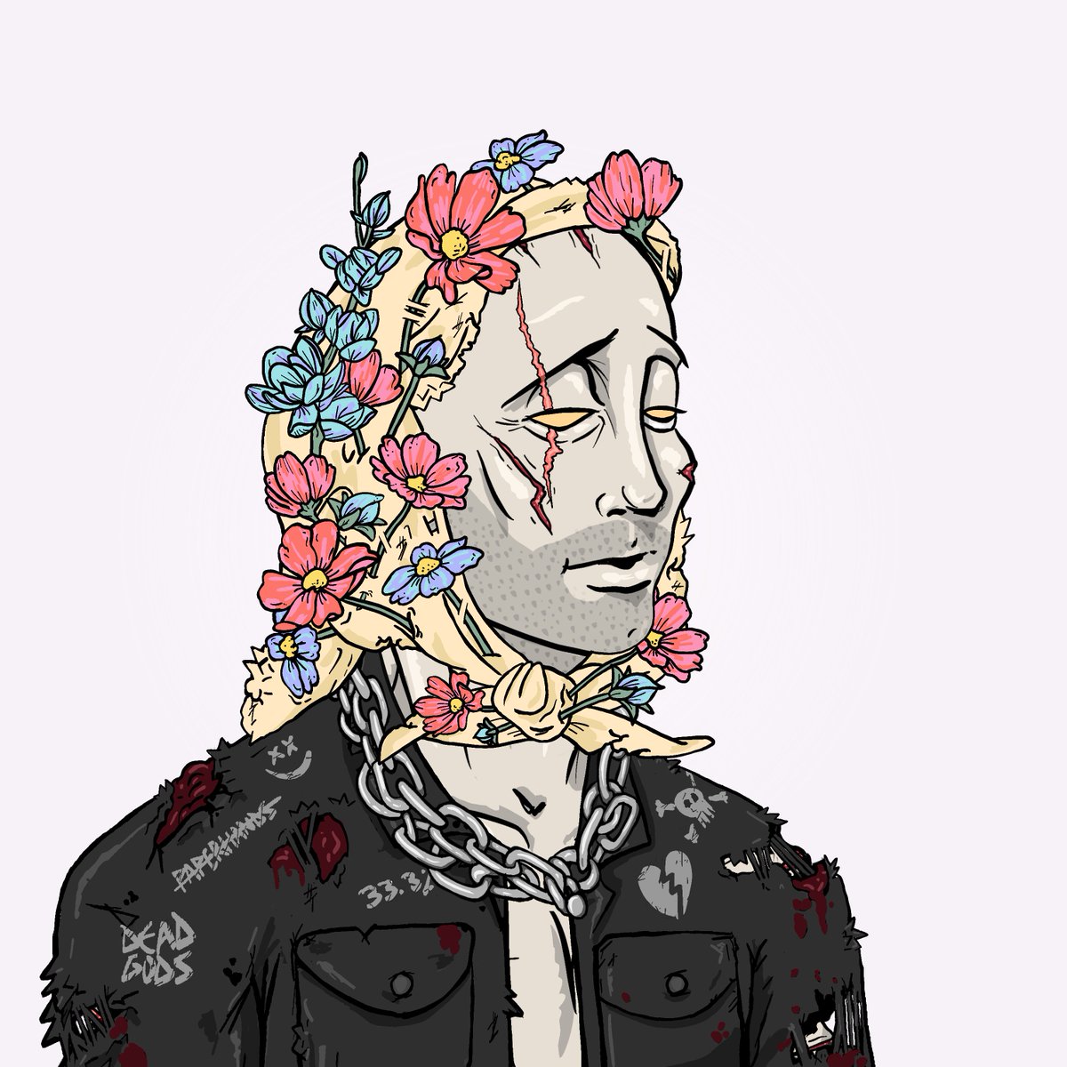 Finally got a feminine <a href="/DeGodsNFT/">DeGods</a> ! I'm so excited about this one. Being a female holder of degods, its hard to find one that represents you as a woman. the babushka has always been my favorite trait and I've always dreamt of having one. thanks <a href="/BullishSnorts/">BigBullish III</a>  i love him