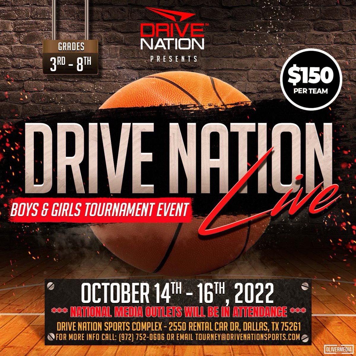 Coming at you LIVE! Our Drive Nation’s boys and girls tournament event, Oct. 14-16. REGISTER TODAY at drivenationsports.com/upcoming-tourn… #DriveNationBasketball #DFWtournaments #DriveNationLive