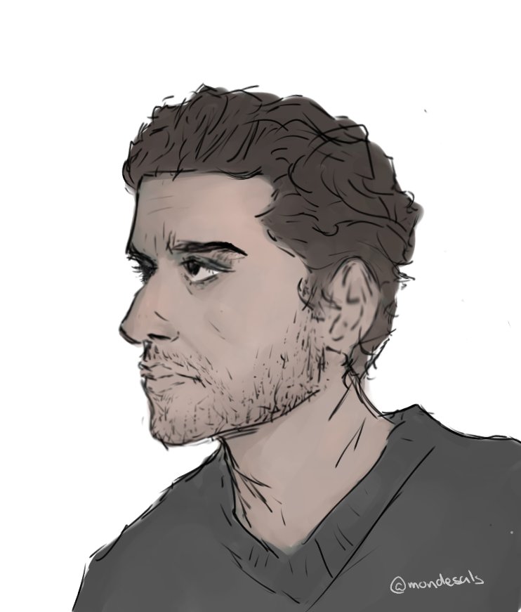 mondesals's tweet photo. quick sketch of oscar isaac 🫂

#art #oscarisaac https://t.co/VzKrYag4Wd