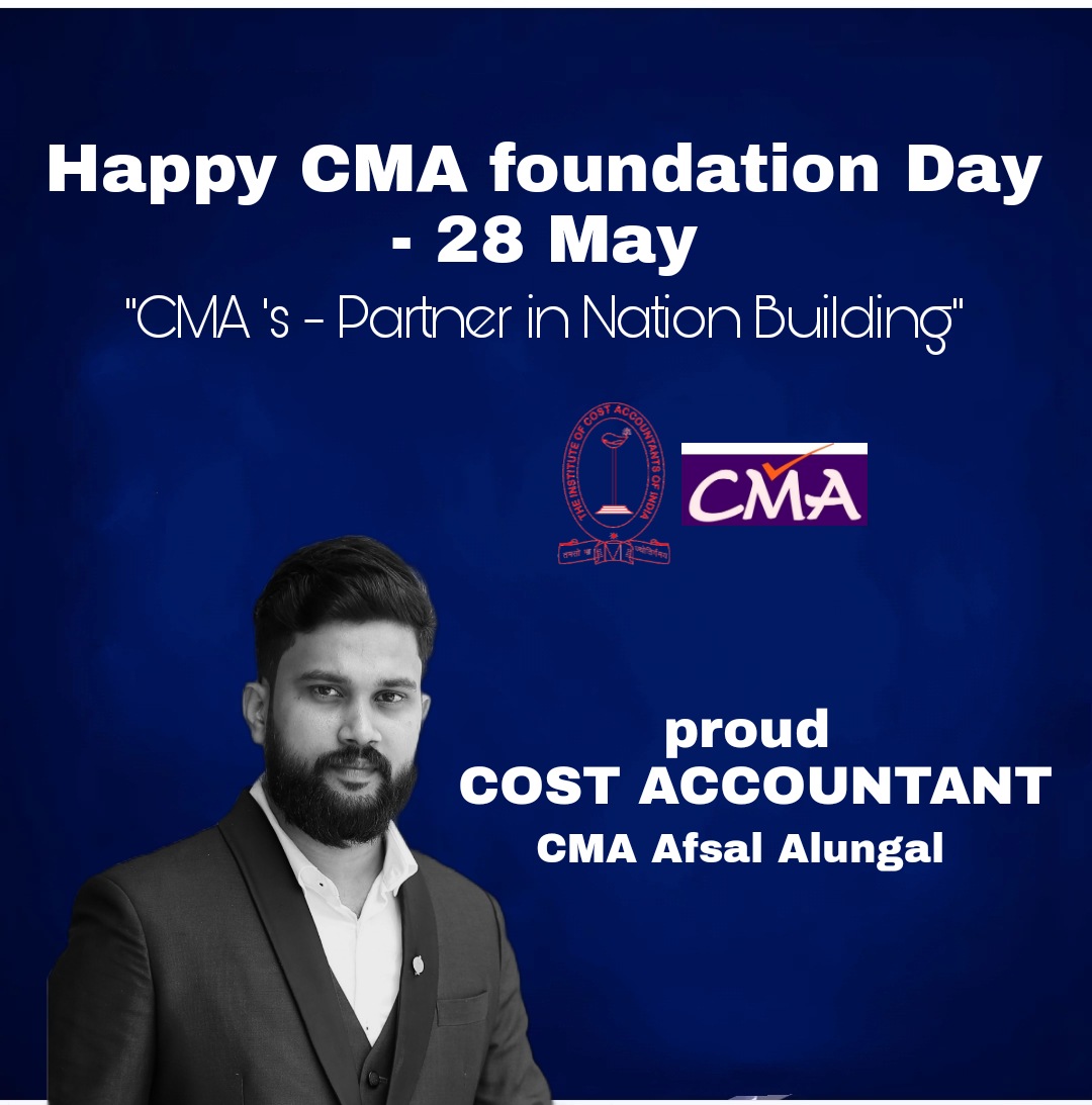 Afsal_Alungal's tweet photo. Happy CMA day 🔥🔥28th may

'behind every successful decision there's always a CMA'

feels always proud to be part of CMA fraternity 

63 years of ICAI @ICAICMA #CMADay #cma_foundation_day https://t.co/RlKOSqG4iU