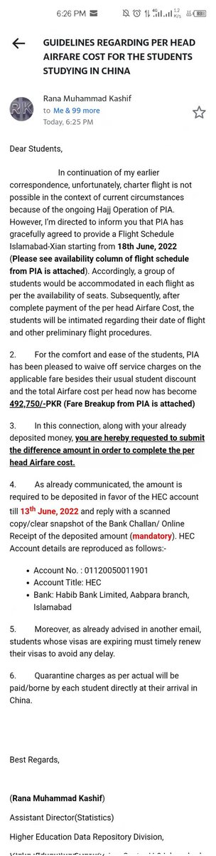 @ranamashhood Dear Students, We all 7k students totally reject commerical flight proposal from @EduMinistryPK @Official_PIA @hecpkofficial @ForeignOfficePk for students
We reject concerned authorities conspiracy & delaying tactics for students return.We demand from Govt #CharterFlight Urgently