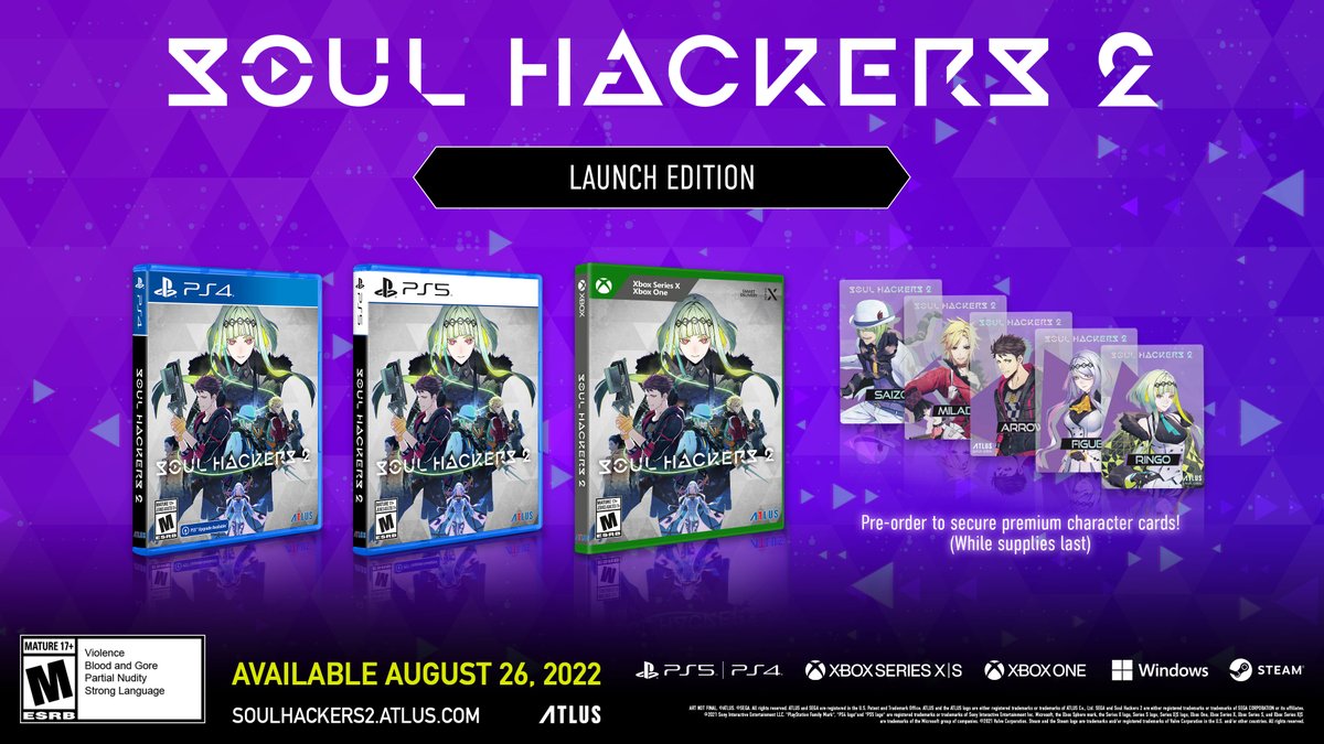 gamestop's tweet photo. Amidst the glimmer of neon lights, technological advancement causes humans to be consumed by commercial convenience. Soul Hacker 2 is available on August 26th. 

Pre-order now to secure premium character cards - https://t.co/coBMHjQPRV https://t.co/OQ1Nlc8eTp