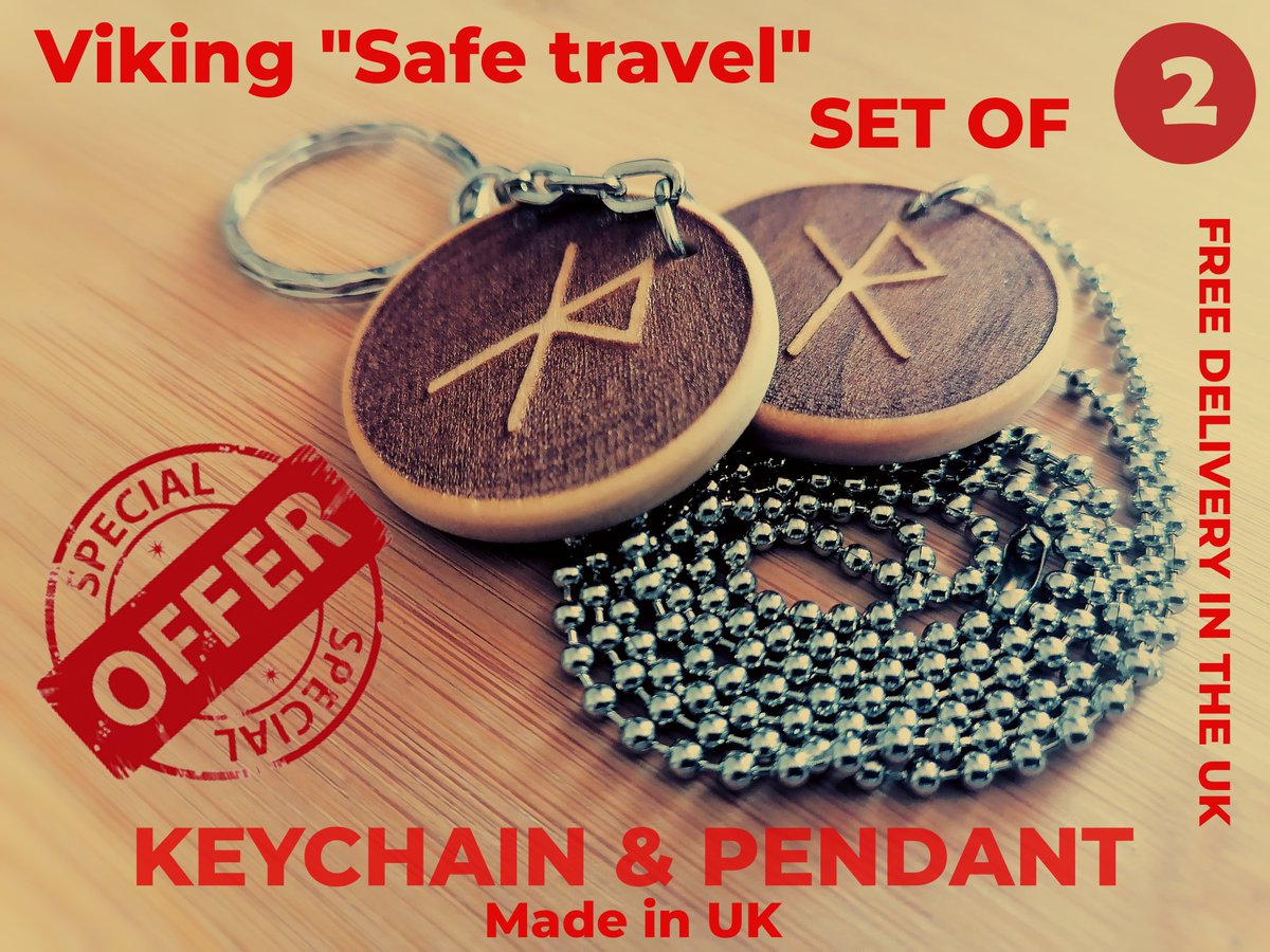 TorbayEngravers's tweet photo. Special offer set of two - keychain &amp; pendant in ball chain! Viking style runes - SAFE TRAVEL.
#vikings #vikingsvalhalla #runes #wooden #engraved #keychain #keytag #pendant #safetravel #travel #valhalla  
https://t.co/GXTOKRYa3T https://t.co/fEuQIbMpqO