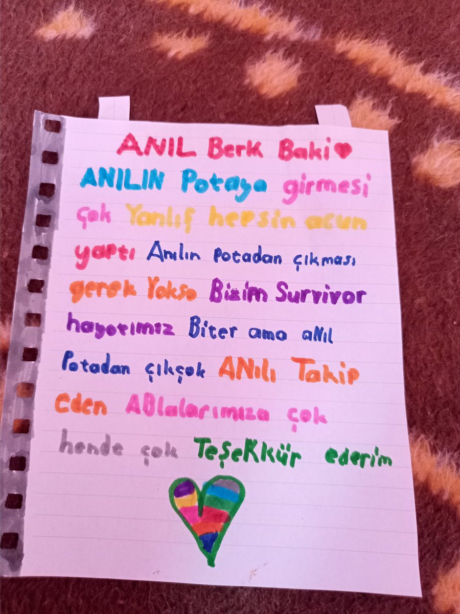 8.yaşındaki kızımın Anıl sevenlere mesajı bu kız beni her geçen gün şaşırtmaya gururlandırmaya devam ediyor sen şampiyon olmuşsun güzel kardeşim bu not bunun kanıtıdır.