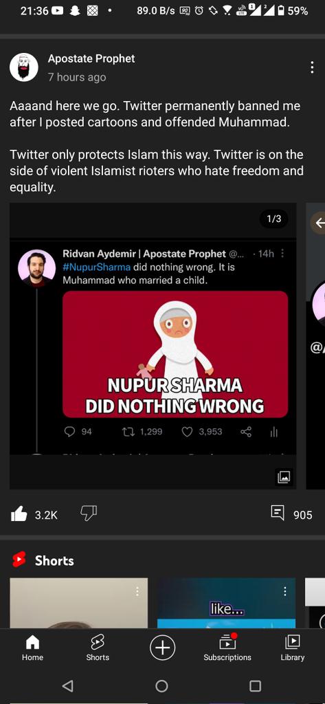 #NupurSharma #Islam #islamviolence #HinduLivesMatters #apostateprohpet  do you think Twitter is giving some degree of extra privilege to a specific group? We have noted bigotry like this from liberals as well
