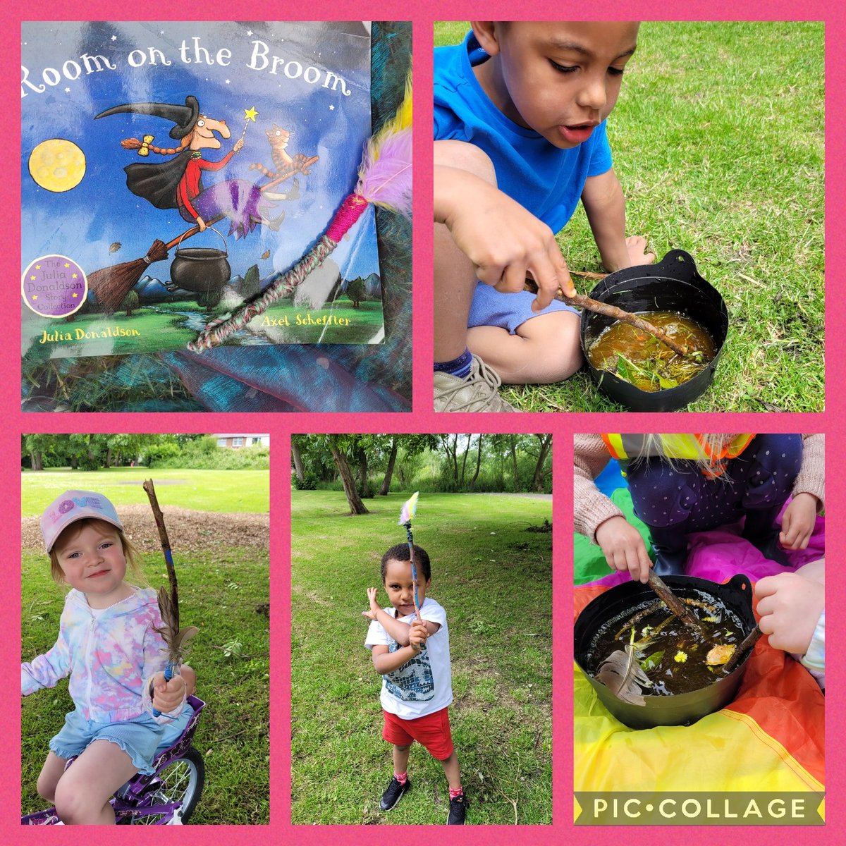 An absolute favourite today 🧙‍♀️🧹🎭📖🪄 Room On The Broom #forestschool #storytelling #juliadonaldson #drama #dramaforchildren @myclubmoor