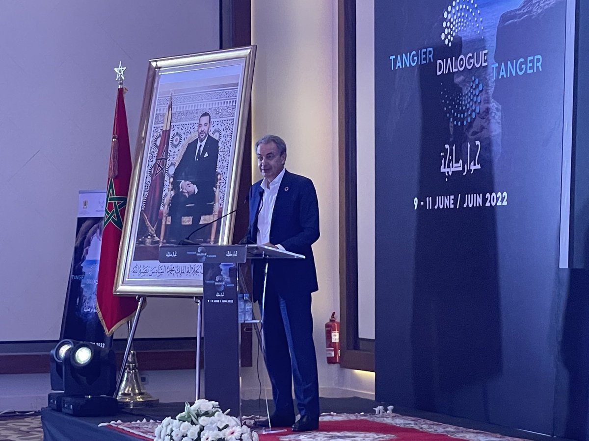 nsaad777's tweet photo. HE Jose Luis Zapatero, Frmr Prime Minister of #Spain addressing a special session of the #TangierDialogue organized jointly by @UNAOC @ MFA_Morocco & @ProjetAladin
Coming Together as one, building alliances of understanding not walls of division https://t.co/X0ptnWgQWK