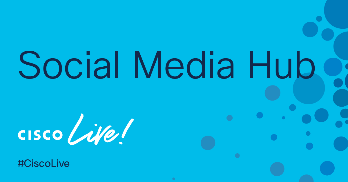 CiscoLive's tweet photo. Attending #CiscoLive onsite? Don’t forget to swing by the Social Media Hub! You can: 

Connect with fellow attendees 🤝
Recharge your batteries 🔋
Create your own Cisco Live button 🥳
Take a photo at the Mirror Wall

https://t.co/pzfYFDsiNw https://t.co/87e6rjCmVm