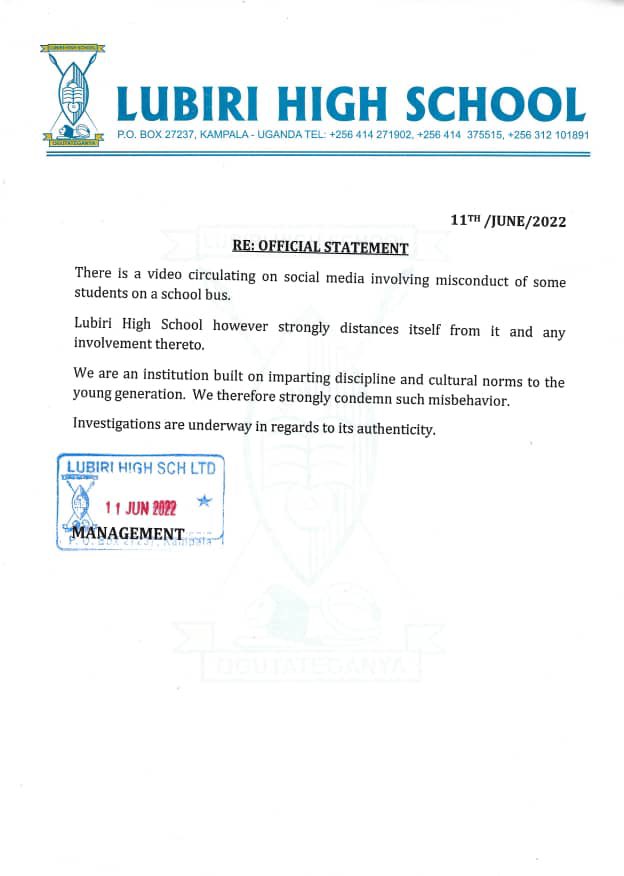 JembaMicheal_'s tweet photo. Both schools Lubiri High School and Midland High school are denying, then who should we believe 😒😒😒 https://t.co/1oOXzFCbLw