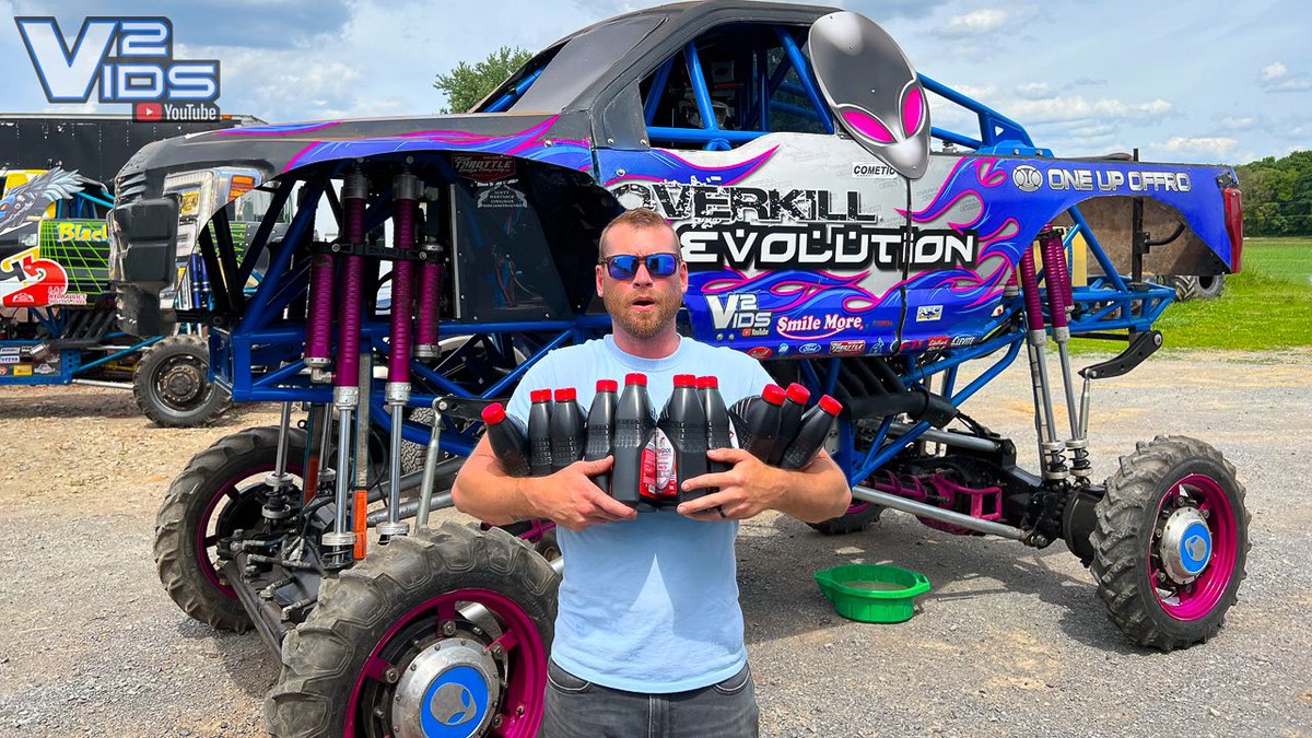 Overkill_EVO's tweet photo. EVO oil change video just dropped on the V2Vids YouTube channel. Check it out and Like, Share &amp; Subscribe! #v2vids #mikevatersii #overkillevolution #alienation #monsterjam #smilemore #oneupoffroad #ftiperformance #overtimecnc #kamelot https://t.co/vU1ZGVhqCN