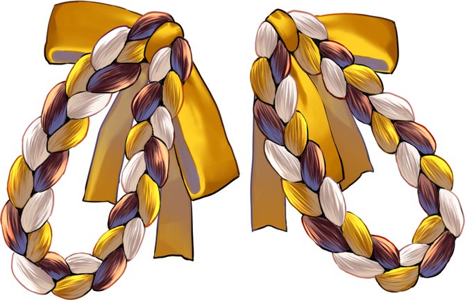 寅ヶ口コハクちゃんFA用素材第2弾です🐯描くのがめんどくさいと有名な後ろ髪の三つ編み素材です。FA描いていただける際、テンプレートにでも使ってみてくださいね!(そのまま使うと浮くぞ?)#がお生

■引用先は第1弾の服の模様の素材です。
ぜひとも使って応援してあげてくださいね! https://t.co/2j42Bviix8 