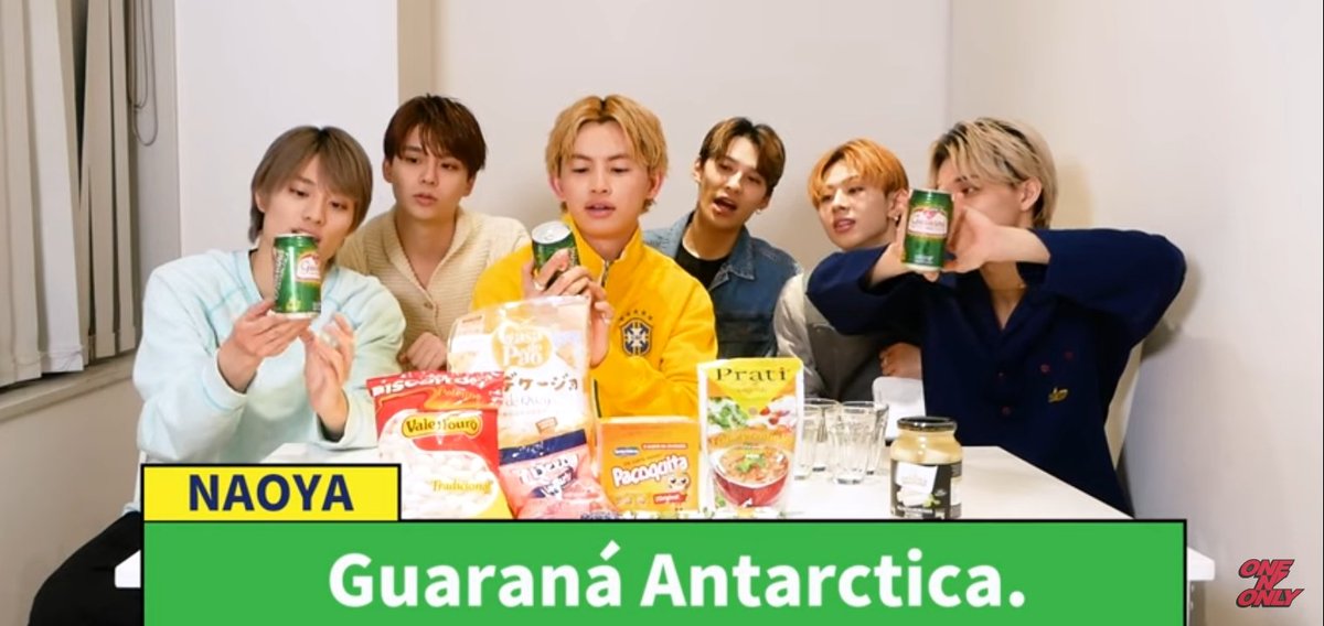 UpdateJBoys's tweet photo. 📰| Hoje o grupo One n Only lançou em seu canal oficial a parte 1 de um vídeo em que os membros experimentam comidas típicas brasileiras, como feijão, pão de queijo, biscoito de pouvinho e até o guaraná. https://t.co/hFylgqfTXT