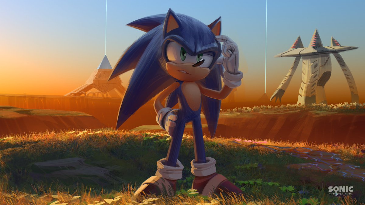 LazerPotaters's tweet photo. • A fake Sonic Frontiers concept art but it encapsulates my feelings on marketing for the past week https://t.co/fAq1tlvpGz