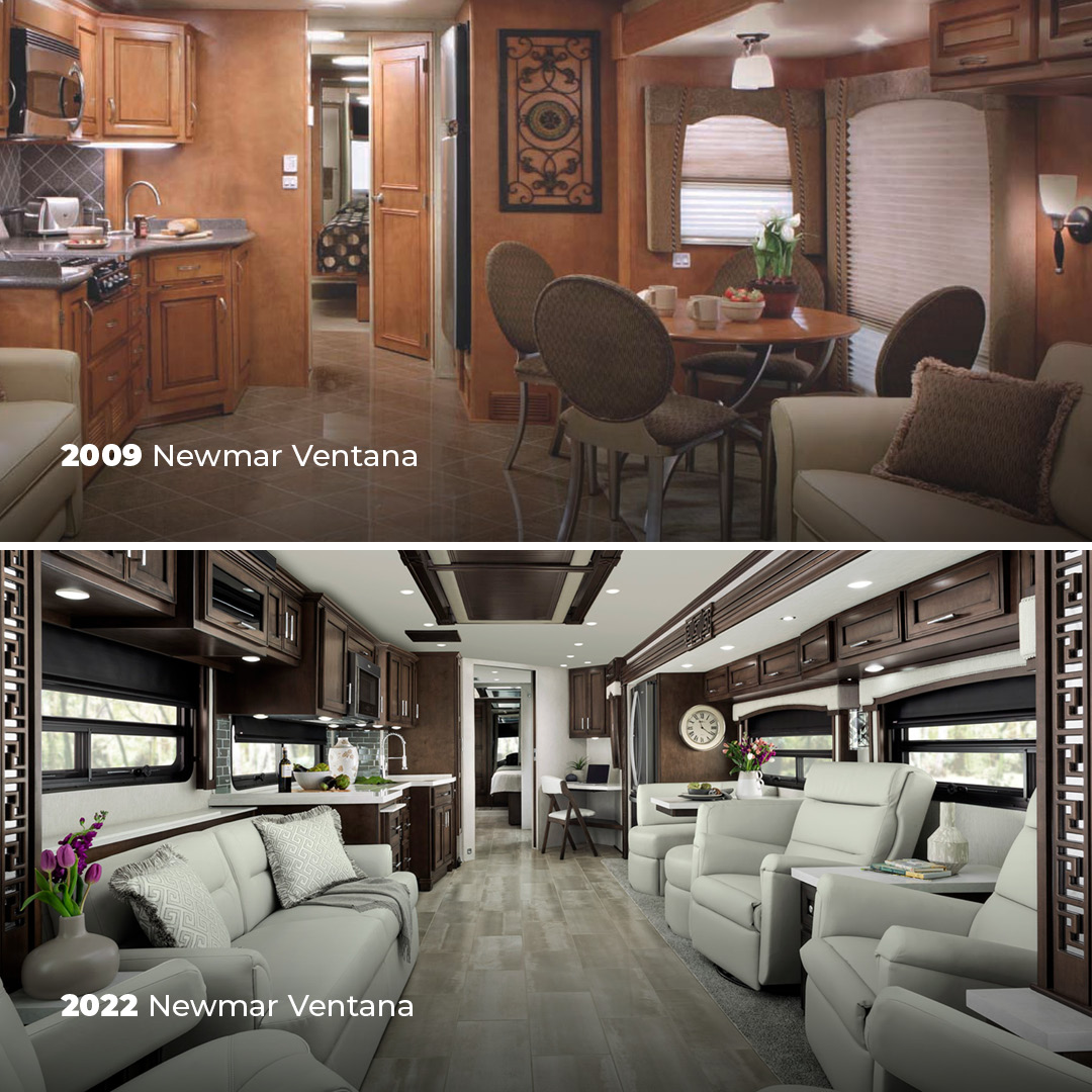 Wow! Take a look at how the Newmar Ventana evolved from 2010 to 2022. (And you thought you changed a lot in a decade! 😅 ) 

This beauty is now available on an XCR from Freightliner Custom Chassis!
