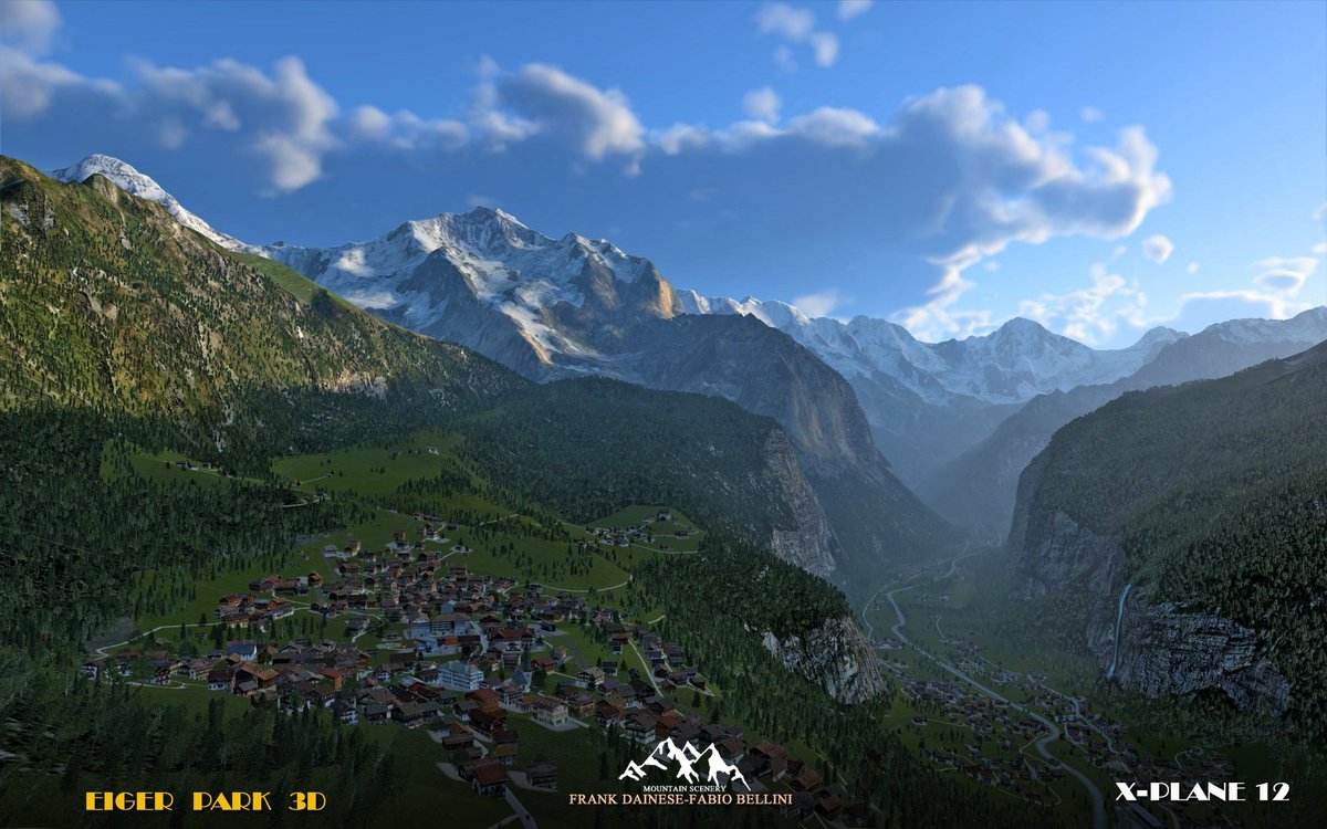 XPlaneOfficial's tweet image. Frank Dainese's scenery has always held the uncanny ability to bottle the feeling of flying through idyllic alpine terrain. His new work for X-Plane 12 is no different! 👏