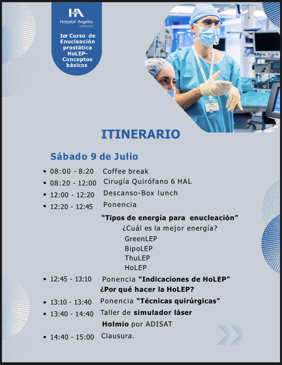Es para mi un gusto invítalos a nuestro curso de #HOLEP 
#HAL
Estará el maestro de las generaciones nuevas
Dr Héctor Rosas (ex militar)
Dr Julio Brambila (GDL)
<a href="/dr_victoria_uro/">Víctor Israel Victoria</a> 
Será un “Hands on” de cupo limitado