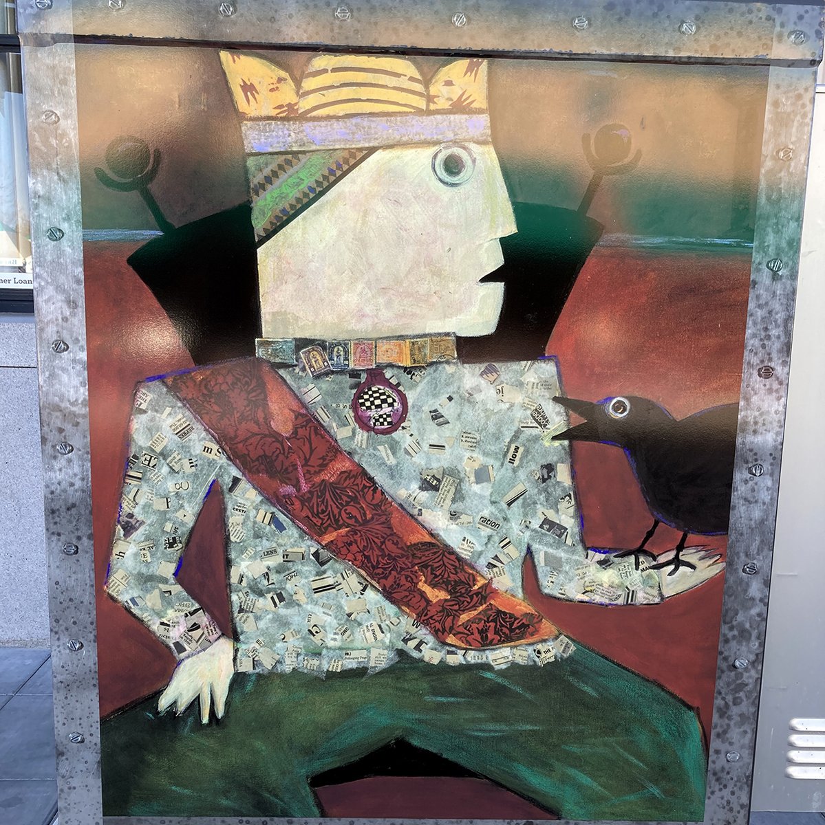 This Utility Box Wrap by Tracy Fitzgerald is a beauty. We love the hard angles and mosaic-style patchwork in the details. #RADNapa #art
