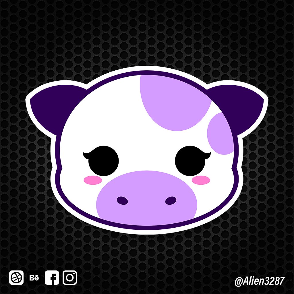 Miracle Valentine on X: Cute Blueberry Milk Cow Please check my merch  store to see more cute artworks of mine * Redbubble:   * Teepublic:  #redbubble  #teepublic #fineartamerica #cow #milkcow #cutecow #
