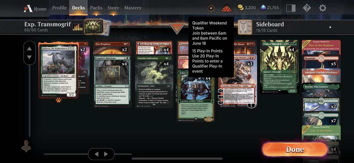 JammerSoul's tweet photo. Heck yeah we did it~. I’m qualified for this month’s Qualifier Weekend for Explorer!!! Man I’m so excited to jam and let’s see how far we can go. Gruul Transmogrify was a great deck for this event~
Good luck to everyone trying to qualify
#MTGArena #QualifierPlayIn #Explorer https://t.co/zqGFX9SRHt