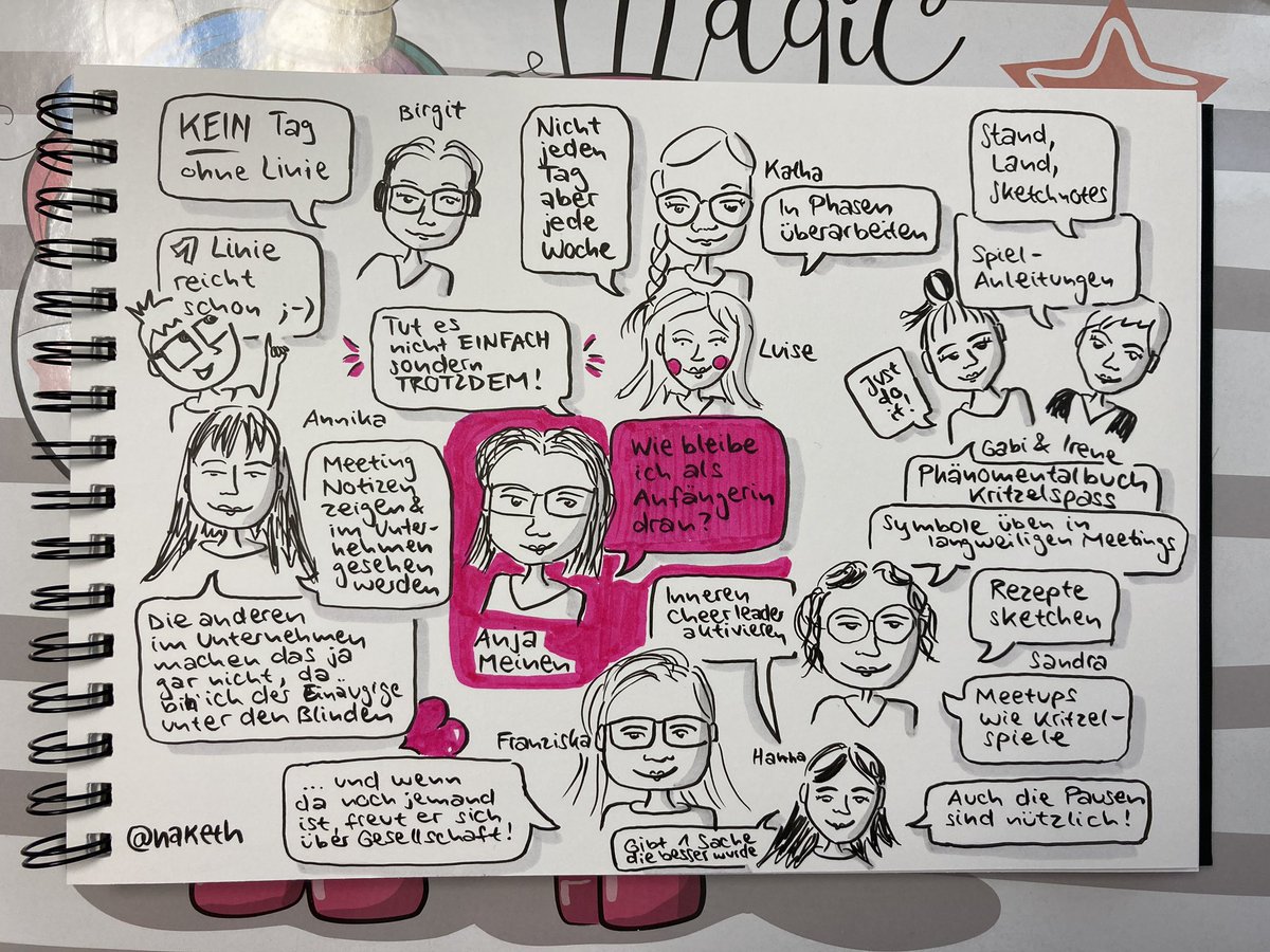 Naketh's tweet photo. Ein ganz dickes ♥️ an eine der tollsten Communities, der #Sketchnote Community, ihr seid toll! Ich durfte #RibbonLettering lernen undauch Tipps geben wie man als Anfänger dranbleibt in den Nachmittagssessions am #snbd22. https://t.co/WZPzmGZi6A