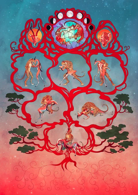 Tree of Life redux

I like coming back to pieces to see them with a fresh eye and see if I can change things so I feel more satisfied. I still really enjoy this piece and I felt it is worthy of a touch up :D

I'm still very happy with the art nouveau blood veins/tree :) 