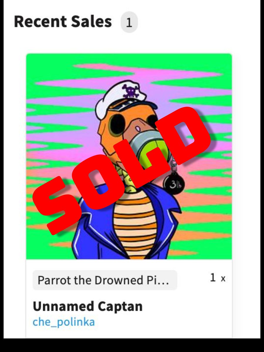 _chepolinka's tweet photo. My first sale! I'm so happy!
Captain parrot found his new home 💙

#nftart #NFTfamily https://t.co/9Rvi5fVGTA
