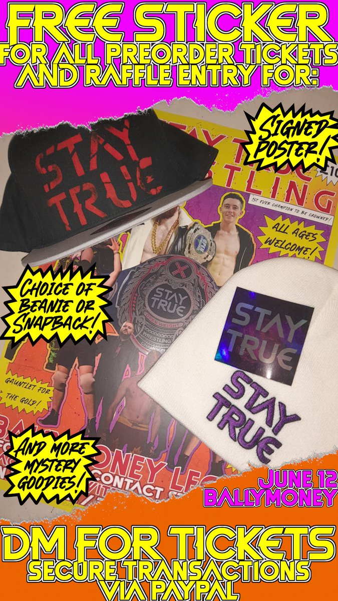 Today's your last chance for this offer!

Remaining tickets available at the door tomorrow while they last!

#StayTrue #Wrestling #IndieWrestling #IntergenderWrestling #IrishWrestling #BritishWrestling #UKWrestling #Ballymoney
#WhatsOnNI #WhatsOnNorthernIreland #WhatsOnIreland