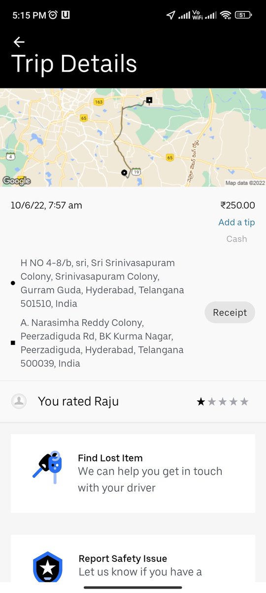 sravanthi1112's tweet photo. @UberINSupport @Uber_India @Uber_Support see bill was 250 but driver took 300 he said bill was 300 I didn't see the fare because I was in hurry my mother was ill is this correct way to respond you people supporting fraud driver and neglected trusted customer https://t.co/Lwoigp02ax