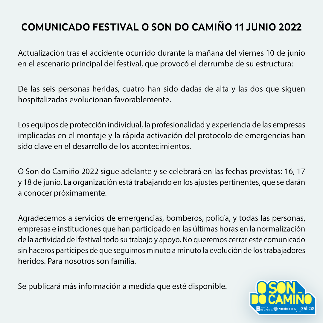 Comunicado Festival O Son do Camiño