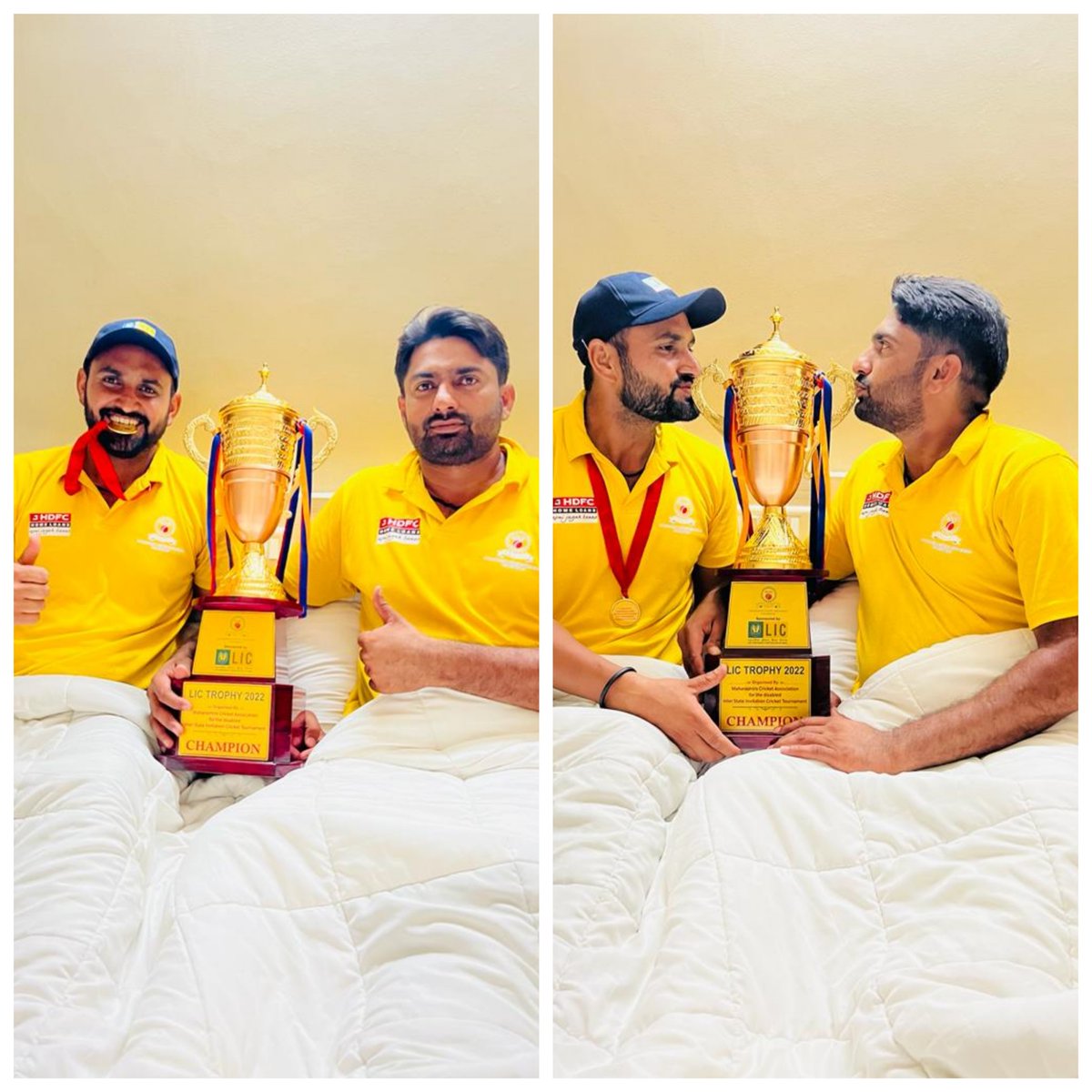 AnilChh37391153's tweet photo. An amazing feeling!❤ @haryanateam 

#YellowArmy 💛

#LICCUP #CHAMPIONS #PCCAI #BCCI #DCCI #india #HARYANA #bellsings #love #championship #winners #pune #NehruStadium #JayShah #cricket #cricketmatch #trophy #feeling #Gurjar #hardwork https://t.co/zhF0bV5gWg