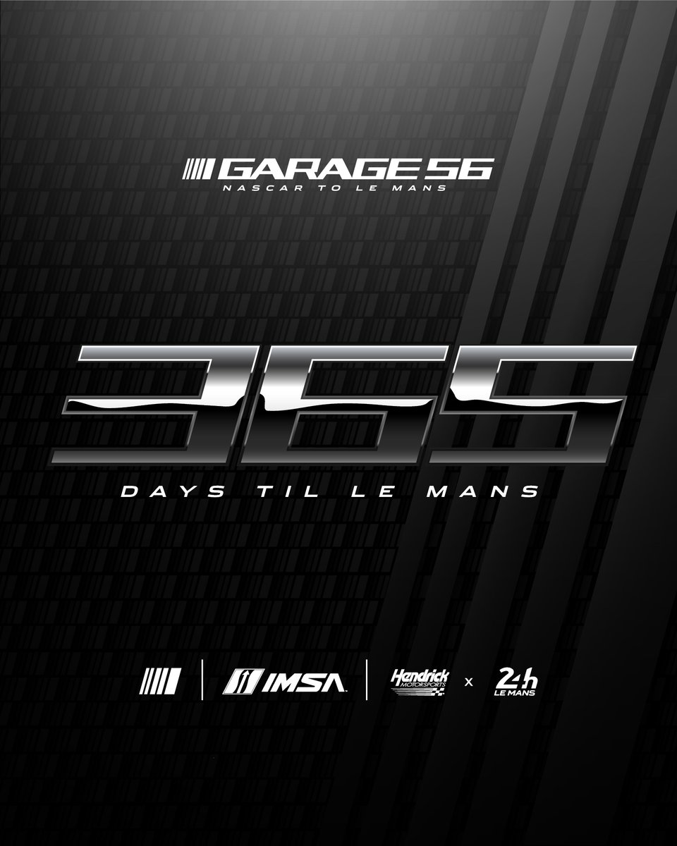 nascarg56's tweet photo. One year until technology, creativity and innovation take on the 8.467 mile track.

#NextGenG56 | @NASCAR | @teamhendrick https://t.co/QnPpQJkt4g