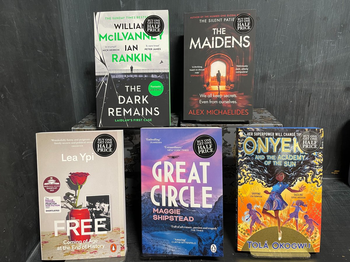 Look at our lovely Books of the Month! (Handy hint for anyone stressing about a Father's Day present, The Dark Remains is superb and a fab choice)