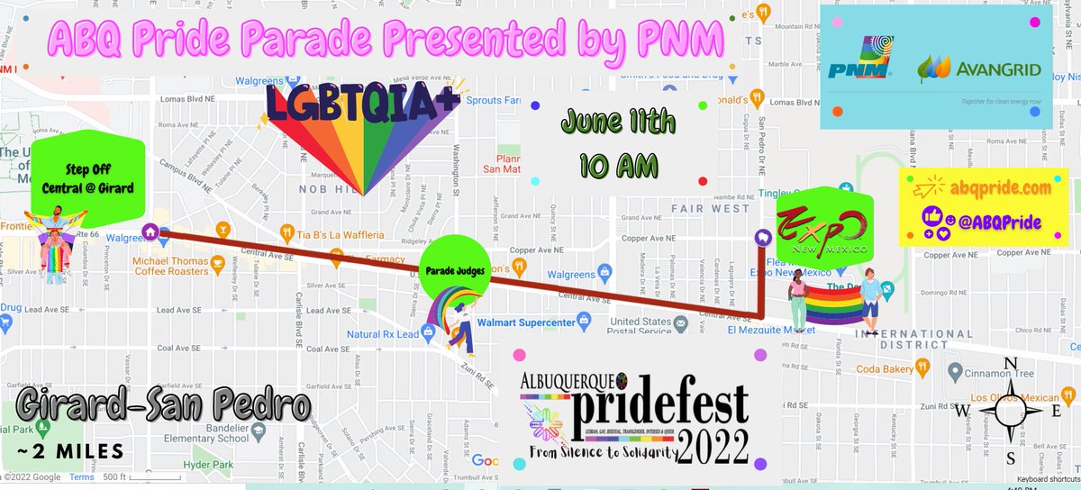 Join us to watch the ABQ Pride Parade Presented by PNM happening at 10am!