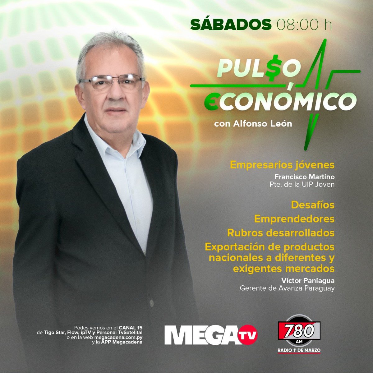 780AM's tweet photo. ¡𝗔𝗥𝗥𝗜𝗕𝗔 𝗤𝗨𝗘 🫶! | "Pulso Económico" está al aire✨

🤑🪙💷Ponete al tanto de las informaciones del mundo económico y financiero con @AlfonsoLen hasta las 9:30 h⏳

👉Por la #780AM y por @megatvpy 
🧑‍💻Radio online https://t.co/XgLo4XFEqc y #AppMegacadena https://t.co/GJaTPsE2YH