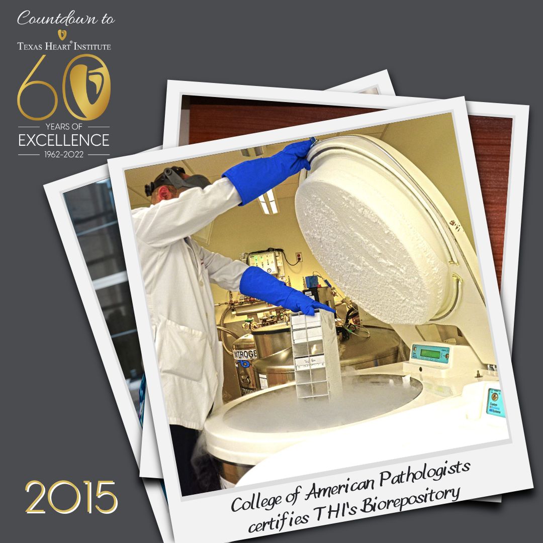Texas_Heart's tweet photo. 5️⃣3️⃣ Days to 60 Years: #In2015 THI's biorepository is the first in TX to receive accreditation from the @Pathologists. THI has served as a Biorepository Core Laboratory for the #CCTRN and the @CTSN16 since 2012. https://t.co/QLVXzJGOWt
#TexasHeartInstitute #TexasHeartMedicalGroup https://t.co/DfdVo8dNKk