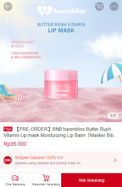id_racunshopee's tweet photo. ✨ 【PRE-ORDER】BNB barenbliss Butter Rush Vitamin Lip mask Moisturizing Lip Balm「Masker Bibir Cerah」✨
                
https://t.co/CRYq882U7z https://t.co/7Rq5T5veCo