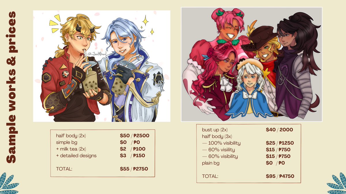 _JamNBread's tweet image. 💌🍓 ART COMMISSIONS 🍓💌

🐢 Hello I’m Jam! a self-taught artist who specializes in character illustrations :&amp;gt; if anyone is interested DM me thru twitter, instagram, or send me an email ❣️

For more info: jamnbread.carrd.co

#commisisonsopen #artmoots #artcommission #artph